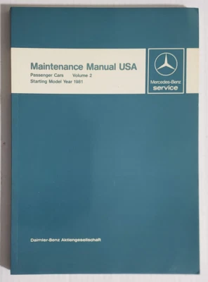 Mercedes-Benz Manual de Mantenimiento EE. UU. Coche de Pasajeros Vl 2 Arranque Modelo Año 1981 Foto 1 de 4