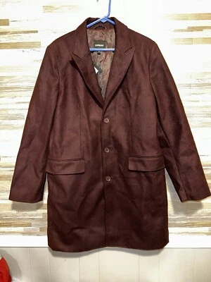 Abrigo Express Hombre 3 Botones Poliéster/Lana, Borgoña Nuevo Con Etiquetas Foto 1 de 4