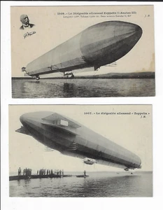2 postales francesas de 1906 de Le Dirigeable allenand Zepplin p2058 - Imagen 1 de 2