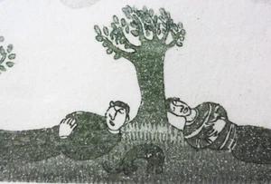 Christine THOUZEAU (1942), France - Farbradierung ~1995: " LE UFOS " - Bild 1 von 15