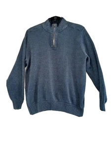 Dockers Sweater Men's Large/G Blue 1/4 Zip Golf Long Sleeve Pullover 100% Cotton - Picture 1 of 9