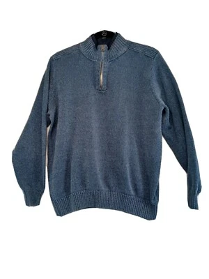 Dockers Sweater Men's Large/G Blue 1/4 Zip Golf Long Sleeve Pullover 100% Cotton - Image 1 of 4