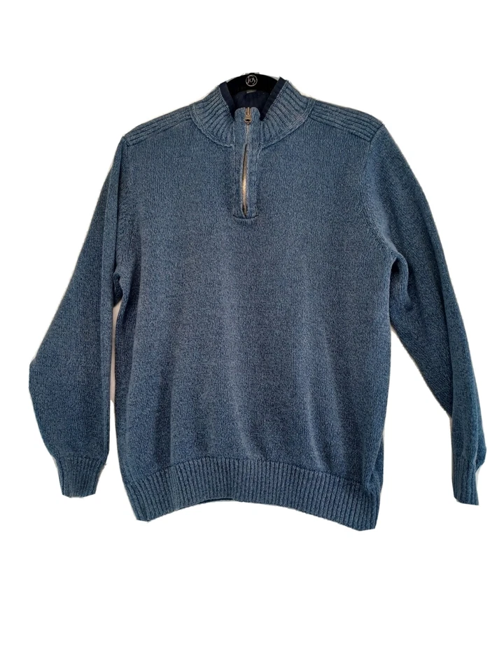 Dockers Sweater Men's Large/G Blue 1/4 Zip Golf Long Sleeve Pullover 100% Cotton - Image 1 of 4