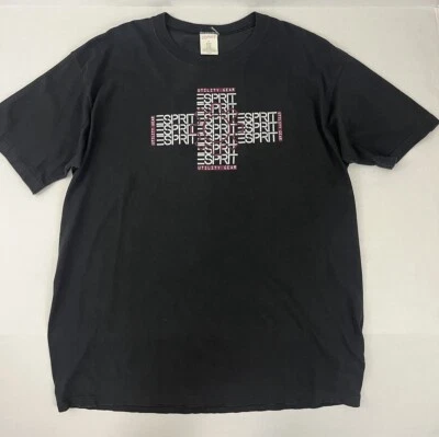Vintage Esprit Men's M Black T-shirt Utility Gear Graphic T USA - Image 1 of 4
