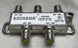 Extreme Breitband BDS104H 4-Wege HD Digital Hochleistungs Koaxialkabel-Splitter - Bild 1 von 3