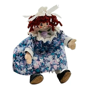 Dollhouse Miniature Raggedy Ann Artisan Handmade Child’s Toy Doll Plush RARE - Picture 1 of 15