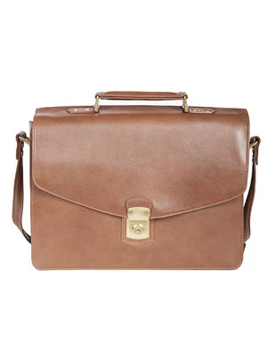 Maletín para portátil Scully H282 Hidesign marrón con solapa Foto 1 de 4