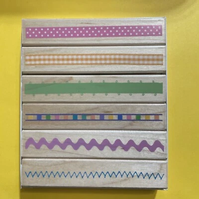 Juego de estampillas de goma Z Hero Arts fondo lunares cinta rick rack Foto 1 de 3