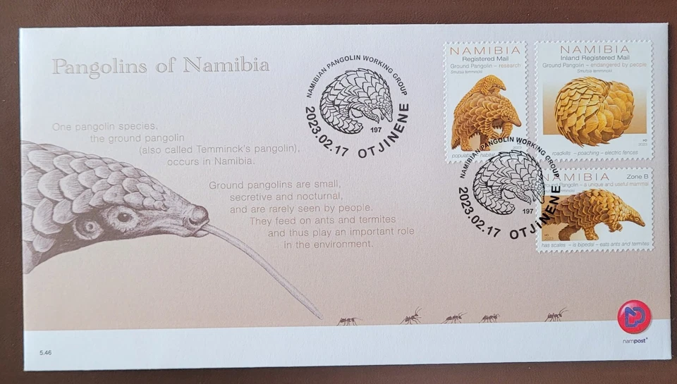 Namibia  2023 / Fauna - Ground Pangolin - Smutsia temminckii - FDC - Image 1 of 1