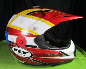 Fly Vintage List Helmet XL 62 cm Red Metal Flake/Black/White #15 Carbon Fiber - Picture 1 of 10