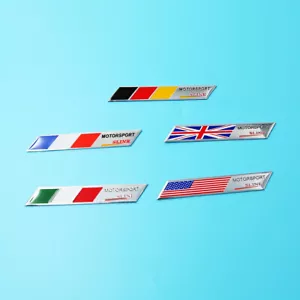 Car Decals United States US France UK Germany Italy Flag Badge Emblem Sticker - Bild 1 von 12