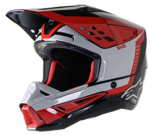 2023 ALPINESTARS S-M5 SM5 HELM BEAM SCHWARZ GRAU ROT GLANZ MOTOCROSS NEU MX BIKE - Bild 1 von 2