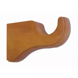 Curtain Rod Brackets Single Heritage Oak Wooden 2-Piece 1-3/8 In. Dia Accessory - Picture 1 of 12