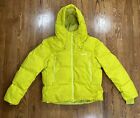 The Arrivals Jacket Bubble Coat Neon Yellow Mens Size S Stain Pre Owned