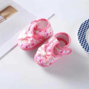Baby Girls Flat Shoes Soft Sole Bowknot Flower model - Picture 1 of 7