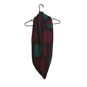 Lulu Guinness Women's Contrast Circle Dot Infinity Scarf Stretch Knit Acrylic - Picture 1 of 4
