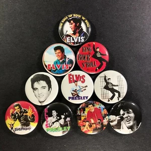 Elvis Presley 1" Knopfstift Set (10 insgesamt) The King of Rock'n'Roll Sänger - Bild 1 von 3