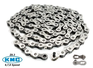 Cadena de bicicleta KMC Z8.3 6 7 u 8 velocidades ciclo 1/2 "x 3/32" 116 eslabones + eslabón de unión Z8s - Imagen 1 de 1