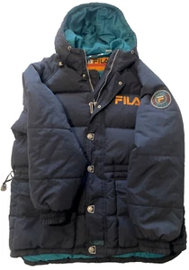 Fila Italia Large Men's ETS2 Extreme Terrain Survival Blue Puffer Down Jacket - Picture 1 of 24