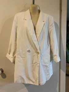 white oversized boyfriend blazer by H&M size S - Picture 1 of 3