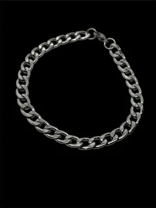 Men's Stainless Steel Flat Link Bracelet Chain 8” - Picture 1 of 7