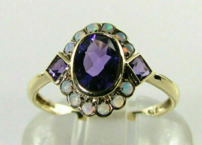 2Ct Oval Cut Lab-Created Amethyst Women's Engagement Ring 14K Yellow Gold Finish - Image 1 of 4