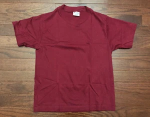 NEW KIDS VINTAGE 90's CHAMPION T SHIRT YOUTH SMALL BURGUNDY BLANK 1990's e - Picture 1 of 4