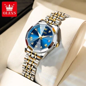 OLEVS Brand Quartz Watch Calendar Stainless Steel Waterproof Women's Wristwatch - Picture 1 of 20