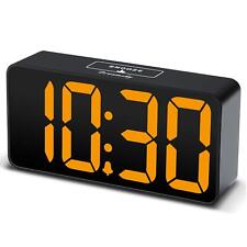 DreamSky Compact Digital Alarm Clock with USB Port for Charging, 0-100%