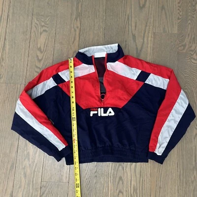 FILA Biella Italia Windbreaker 1/4 Zip Jacket women Size M Color block - Image 1 of 4