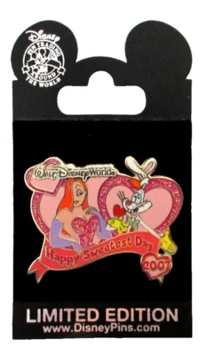 WDW HAPPY SWEETEST DAY❤️2007 JESSICA and ROGER RABBIT PIN - LE OF 1000  #57447 - Image 1 of 3