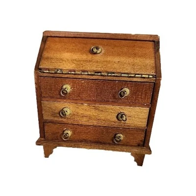 Vintage Dollhouse Miniature Shackman Slant Top Writing Desk 1:12  Hardwood  - Image 1 of 4