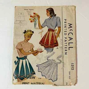 McCalls Vintage 1940's Pattern #1312 Aprons One size - Picture 1 of 7