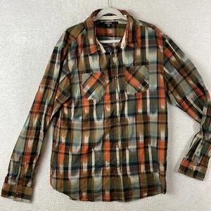 CARBON Shirt XXL Classic Fit Red Western Plaid Long Sleeve Button Collared 2XL - Picture 1 of 11