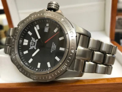 Automatik Herrenuhr massiv Titan Cavadini Flieger Swiss Selitta SW200 CV-1608 - Bild 1 von 3