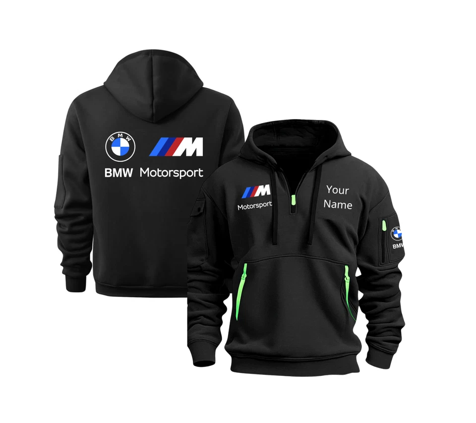 Sudadera con Capucha Personalizada Motorsport Racing Cuarto Cremallera - Pullover de Carreras Foto 1 de 4