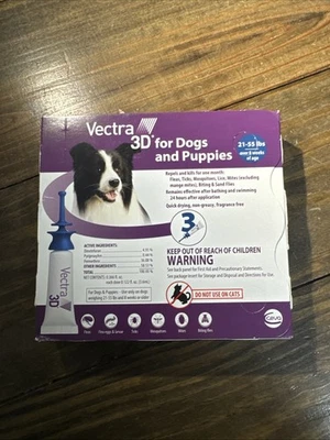 	Vectra 3D for Dogs Flea Tick & Mosquito Treatment & Prevention for Medium Dogs	 - Image 1 of 4