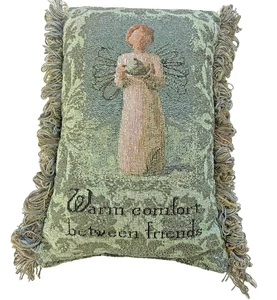 Willow Tree Word Pillow  Friendship Sage Green Fringe  13"x 7" by Susan Lori EUC - Picture 1 of 11