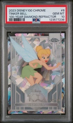 2023 TOPPS CHROME DISNEY 100 TINKER BELL DIAMOND /100 PSA 10 GEM - Image 1 of 3