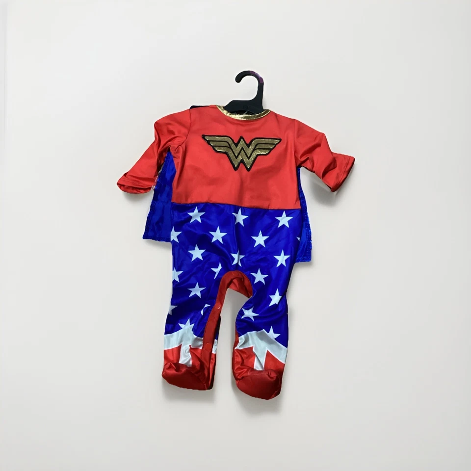 Wonder Woman Costume Infant 0-6M Jumpsuit Headpiece DC Comics Superhero New - Image 1 of 1