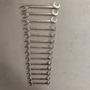 Snap On 14 Pc Metric Flank Drive Plus Angle Head Open End Wrench Set (10-27mm) - Bild 1 von 11