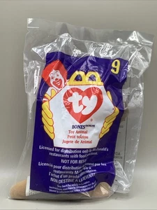 McDonald's 1998 Ty Teenie Beanie Baby Bones The Dog #9 - Imagen 1 de 2