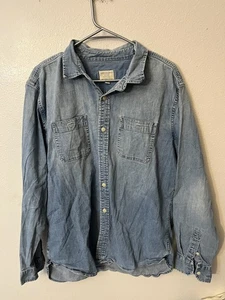 Camisa con botones de mezclilla azul cambray American Eagle AE para hombre talla XL - Imagen 1 de 5