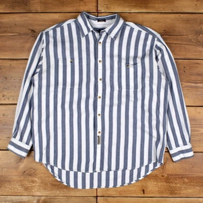 Vintage Dockers Casual Shirt Button XL Mens Long Sleeve White Striped - Image 1 of 4