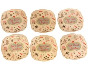 Melamine Christmas Plates Desserts Lot of 6 - Picture 1 of 5