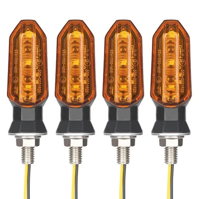 Motorcycle Turn Signal Lights Indicator Blinker Yellow Lens Amber Parts - Image 1 of 4