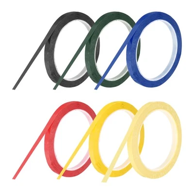 Fita de quadro branco 6 rolos fina 8mm 54,7 jardas finas listras de giz, multicolor - Imagem 1 de 4