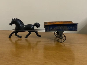 George Brown Blechspielzeug Metzgerwagen antik frühe amerikanische Brachen QA-81 - Bild 1 von 9