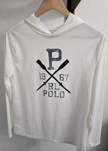 Ralph Lauren Boy's White Long Sleeve Athletic Jersey Polo Sport XL - Picture 1 of 3