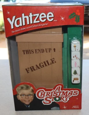Yahtzee Dice Game A Christmas Story Fragile Crate Hasbro 2014 New In Box - Image 1 of 4